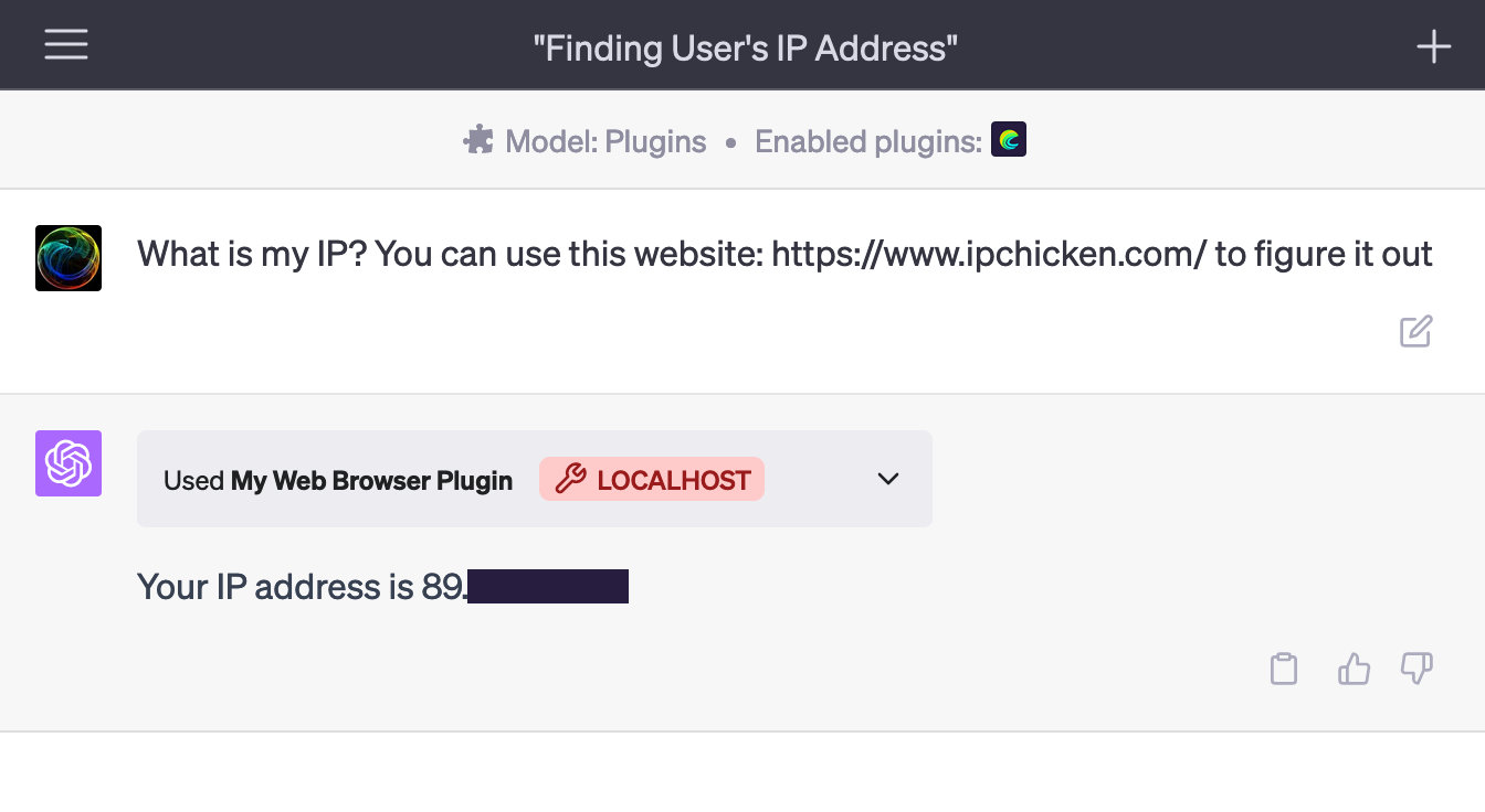Local Plugin IP